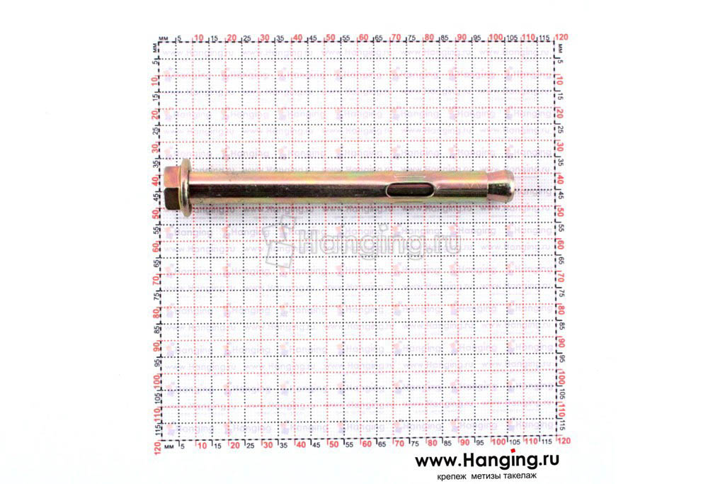 Оцинкованный распорный анкерный болт с гайкой 10х100 с резьбой М8