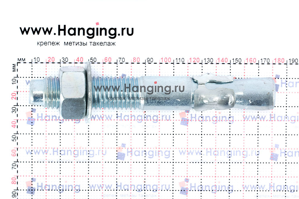 Размеры анкеров оцинкованных клиновых М24x170