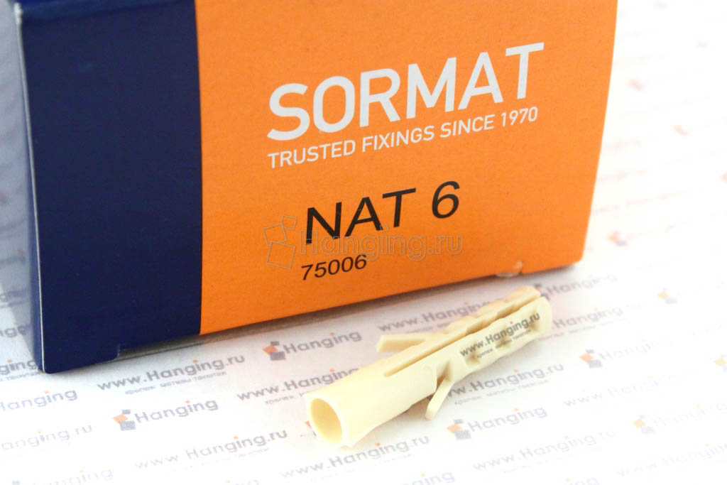 Дюбель Sormat NAT 6 упаковка, коробка