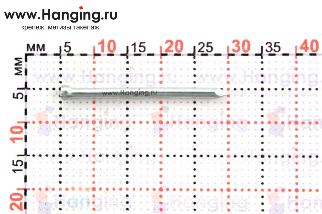 Размеры гвоздя диаметром 1,6 мм и длиной 25 мм