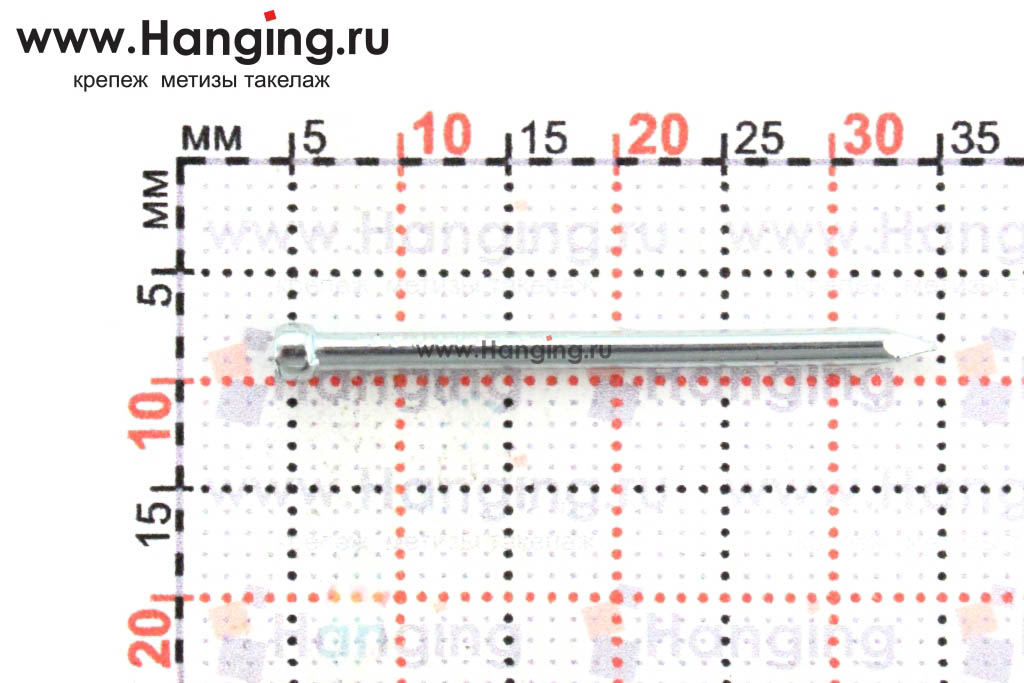 Размеры гвоздя диаметром 1,8 мм и длиной 30 мм