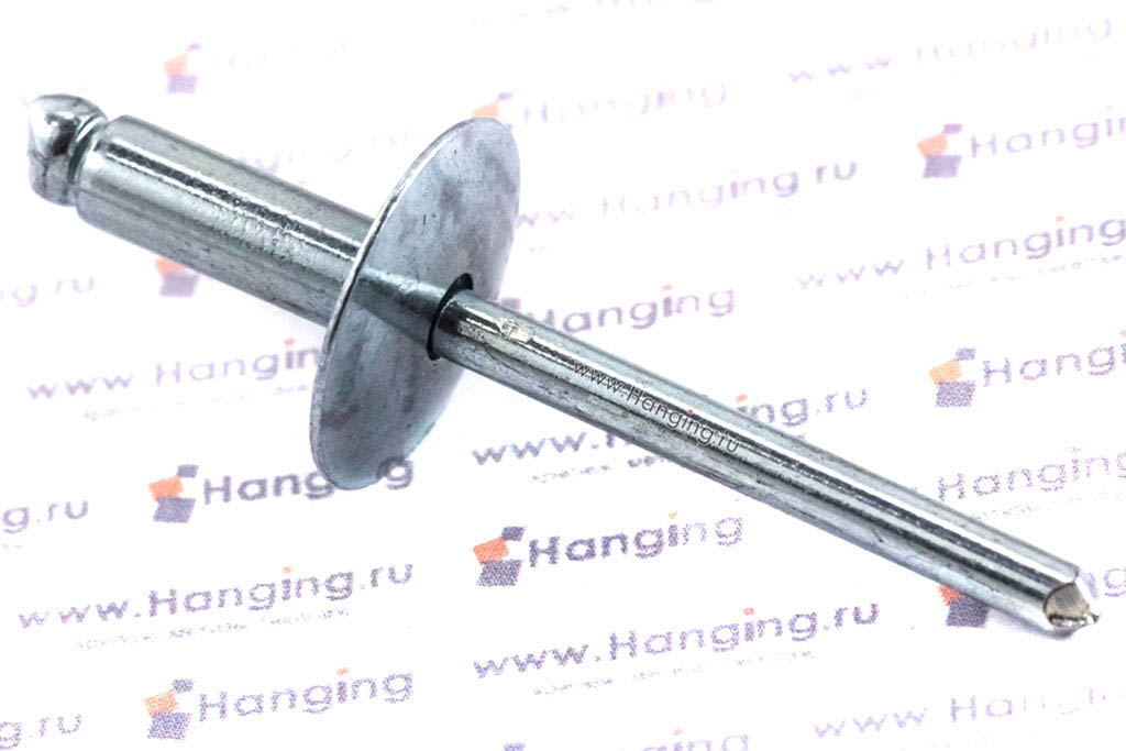 Вытяжная заклепка с увеличенным бортиком 4,8х14 из алюминия и оцинкованной стали