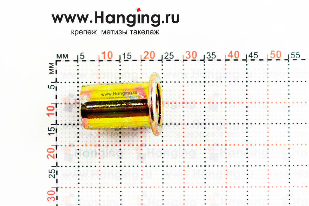 Заклепка-гайка М8 длиной 19 мм цилиндрическая стальная
