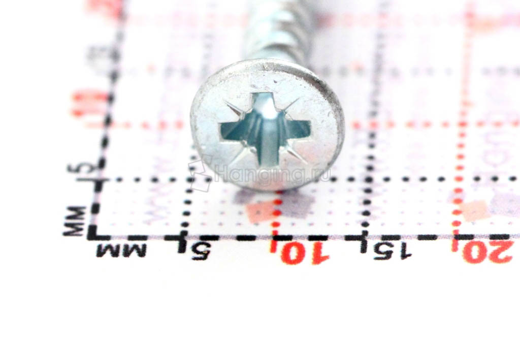 Размер головки белого самореза 4,5*40 по дереву и пластмассе