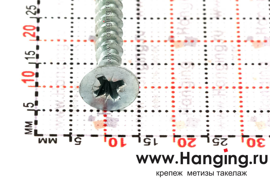 Размер головки белого самореза 4,5*70 по дереву и пластмассе