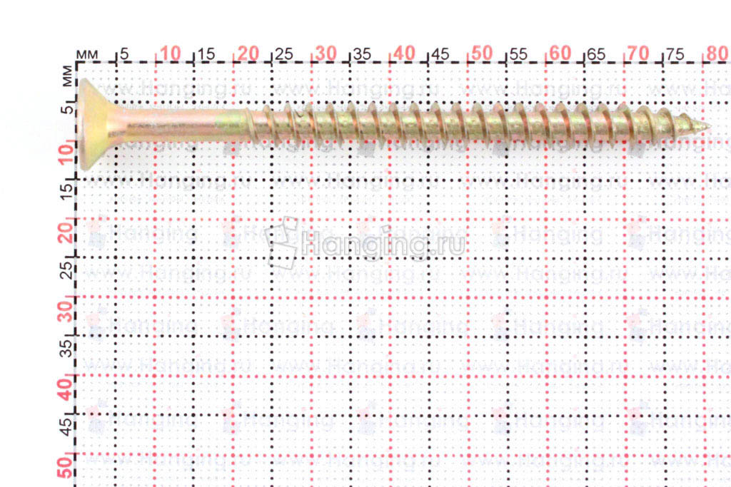 Размеры универсального самореза жёлтый цинк 6х80