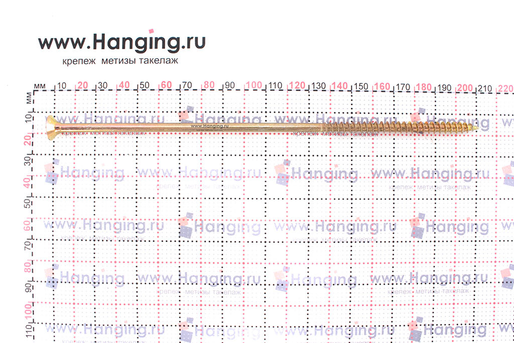Размеры универсального самореза жёлтый цинк 6х200