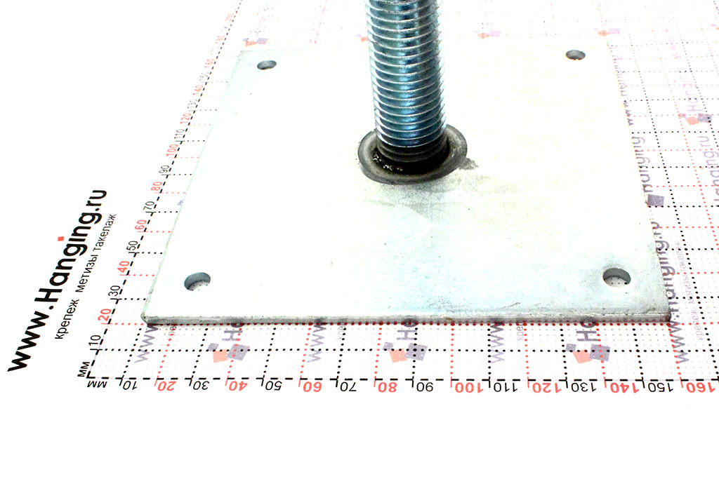 Площадка регулировочного анкера (150*150 мм) имеет ширину 150 миллиметров, длину 150 миллиметров, высоту 200 мм, шпильку М24