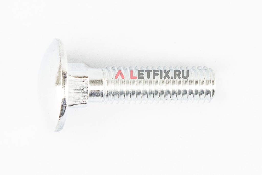 Болт мебельный М10х40 DIN 603 4.6 оцинкованный с полукруглой головкой и квадратным подголовником (аналог М10*40 ГОСТ 7802-81)