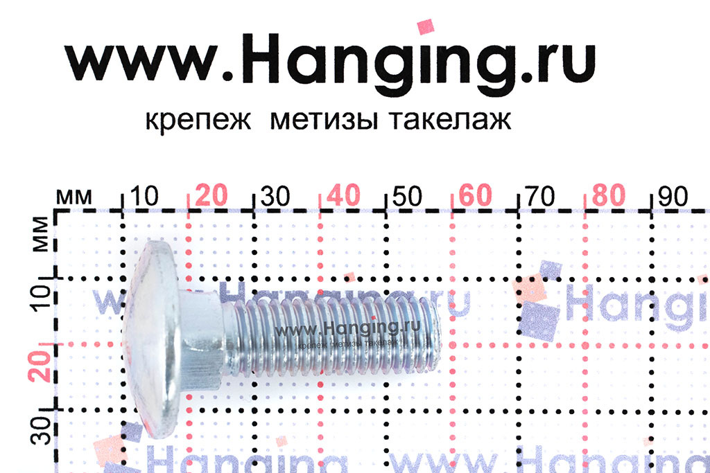 Размеры болта М12х40 класса прочности 4.6 оцинкованного DIN 603