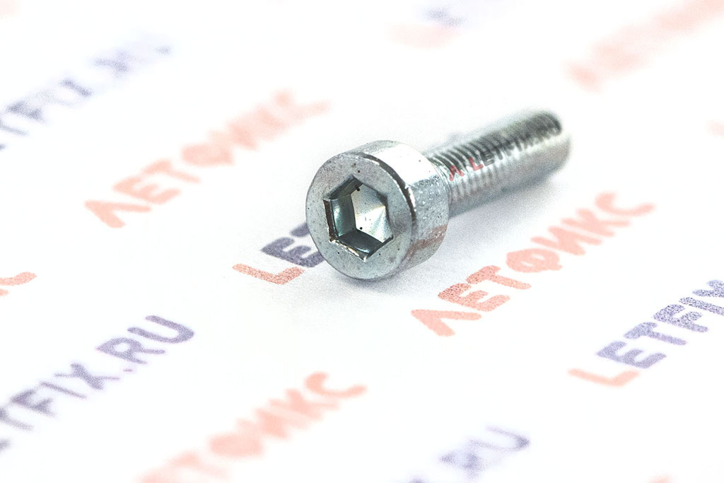 Оцинкованный болт (винт) DIN 912 M3x12 8.8 zn с цилиндрической головкой с внутренним шестигранником с полной резьбой