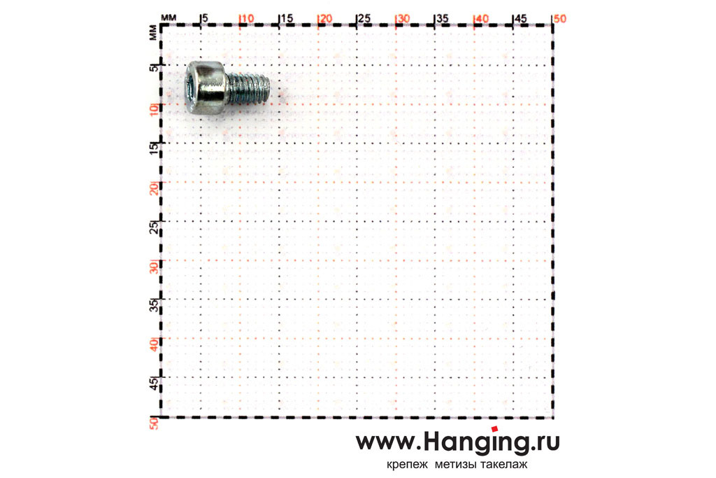 Размеры винта М4х6 с внутренним шестигранником без покрытия кл. пр. 12.9 DIN 912 (M4x6 12.9 ISO 4762)