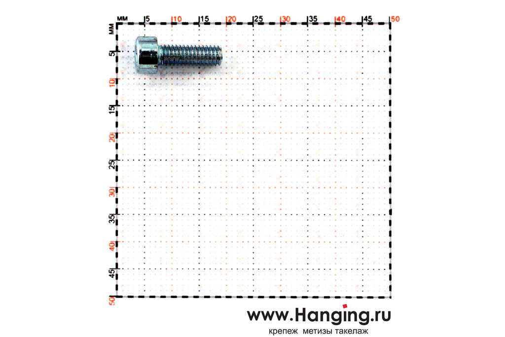 Размеры винта М4х12 с внутренним шестигранником без покрытия кл. пр. 12.9 DIN 912 (M4x12 12.9 ISO 4762)