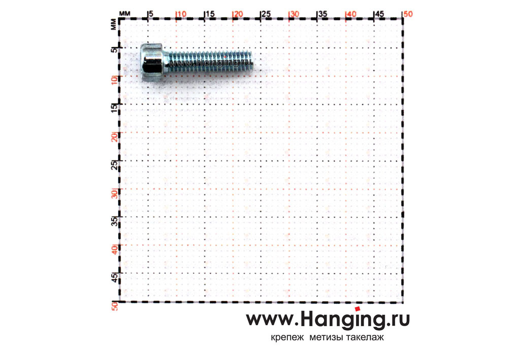 Размеры винта М4х16 с внутренним шестигранником без покрытия кл. пр. 12.9 DIN 912 (M4x16 12.9 ISO 4762)