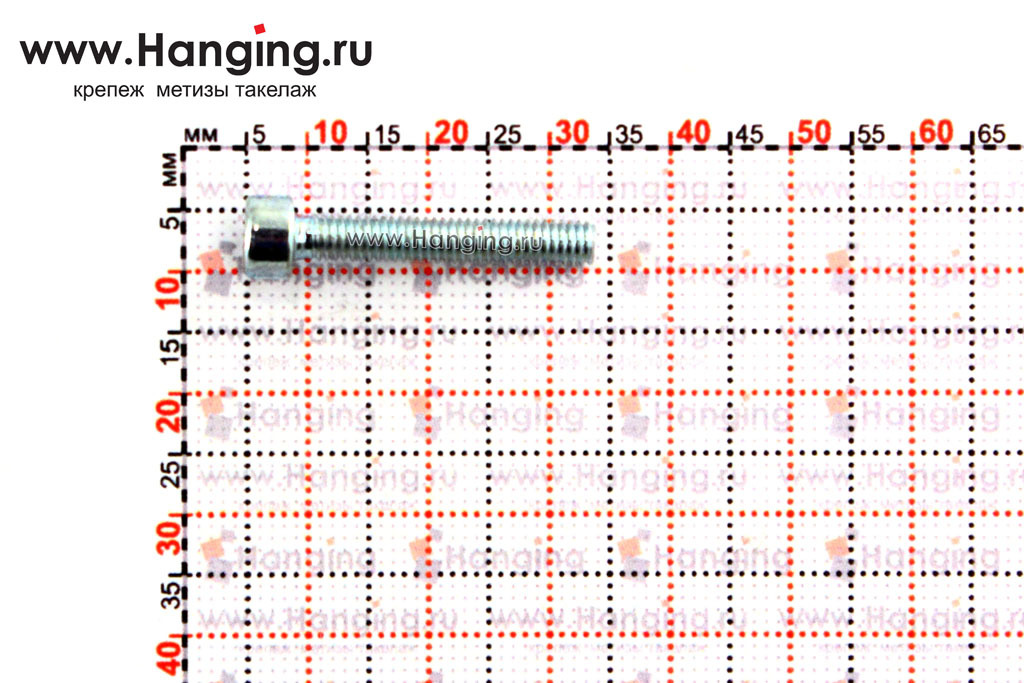 Размеры винта М4х25 с внутренним шестигранником без покрытия кл. пр. 12.9 DIN 912 (M4x25 12.9 ISO 4762)
