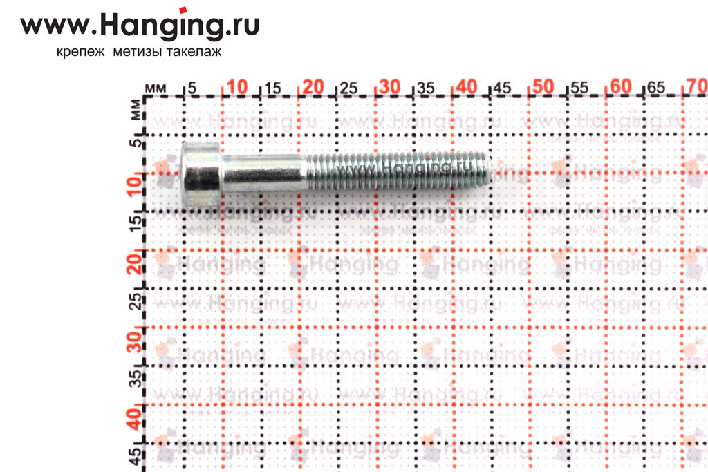 Размеры оцинкованного винта М5х35 DIN 912 8.8 с цилиндрической головкой с внутренним шестигранником кл. пр. 8.8 (M5x35 8.8 ISO 4762)