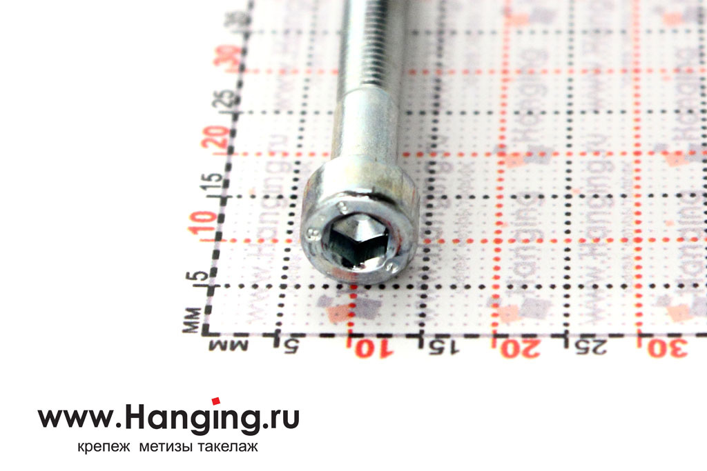 Винт DIN 912 M5x35 8.8 Zn с цилиндрической головкой с внутренним шестигранником с цинковым покрытием (5*35 цинк 8.8 ГОСТ 11738-84)