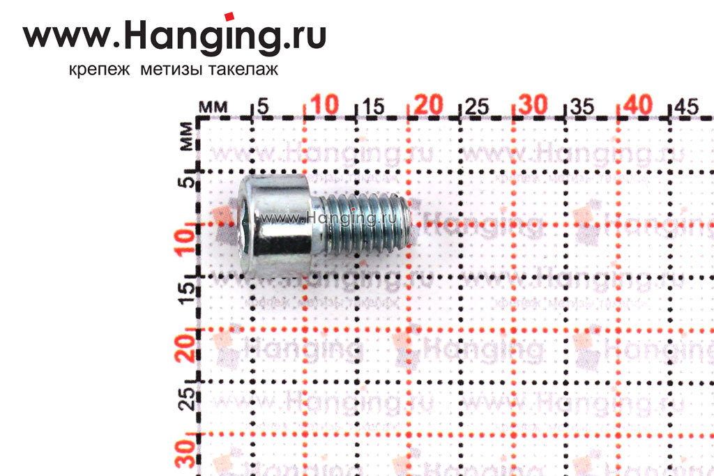 Размеры винта М6х10 с внутренним шестигранником без покрытия кл. пр. 12.9 DIN 912 (M6x10 12.9 ISO 4762)