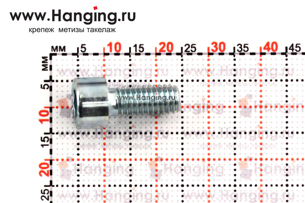 Размеры винта М6х14 с внутренним шестигранником без покрытия кл. пр. 12.9 DIN 912 (M6x14 12.9 ISO 4762)