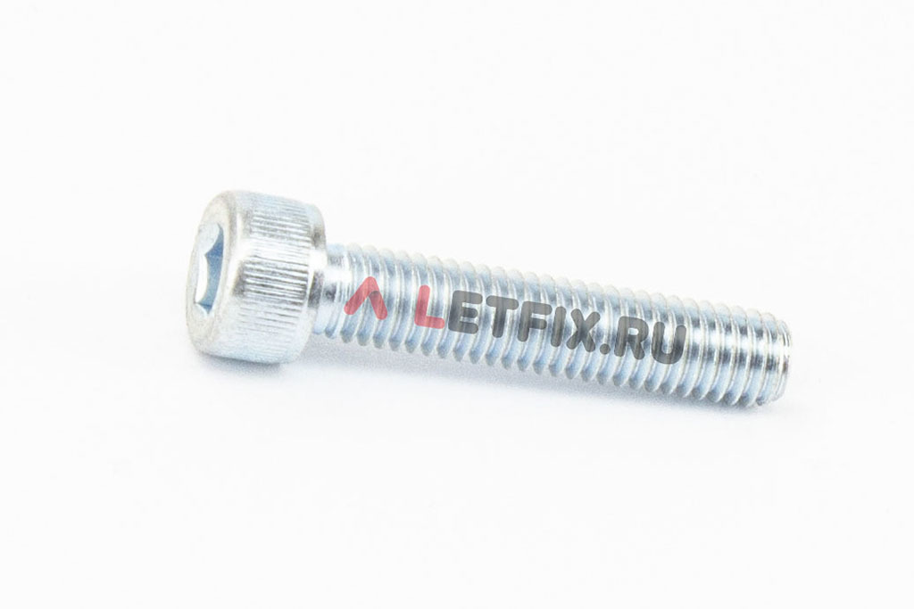 Оцинкованный болт (винт) DIN 912 M6x30 8.8 zn с цилиндрической головкой с внутренним шестигранником с полной резьбой