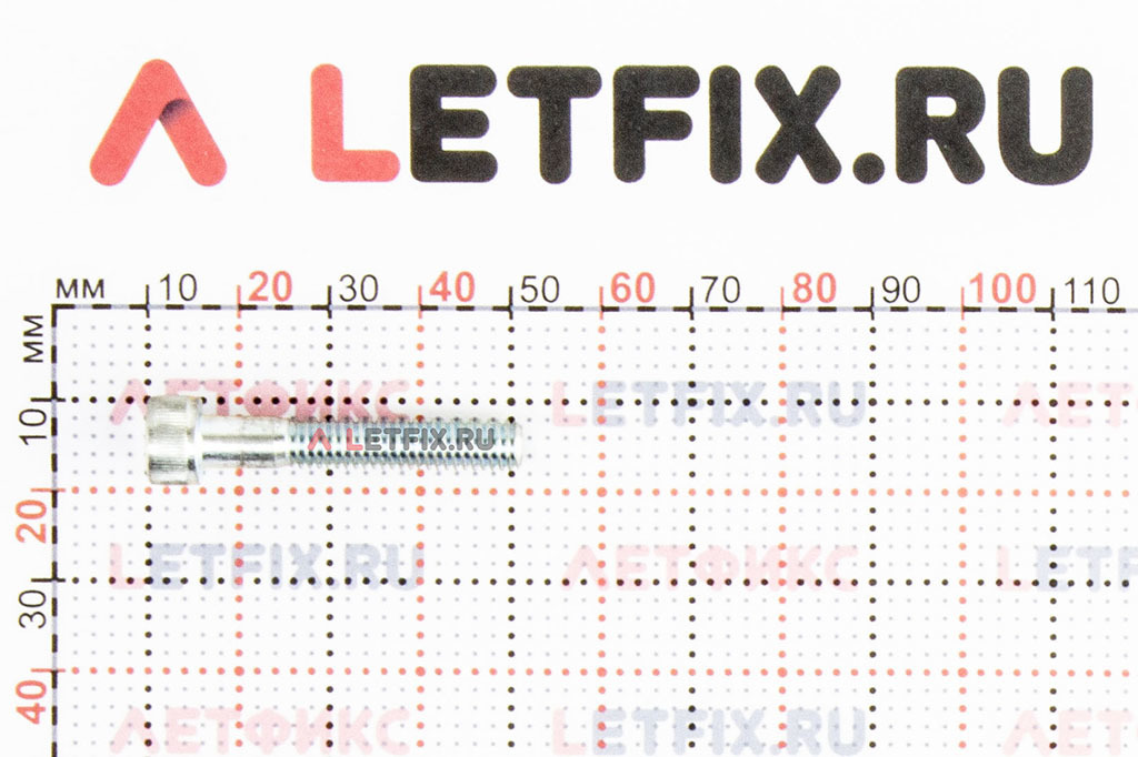 Размеры оцинкованного винта М6х35 DIN 912 8.8 с цилиндрической головкой с внутренним шестигранником кл. пр. 8.8 (M6x35 8.8 ISO 4762)