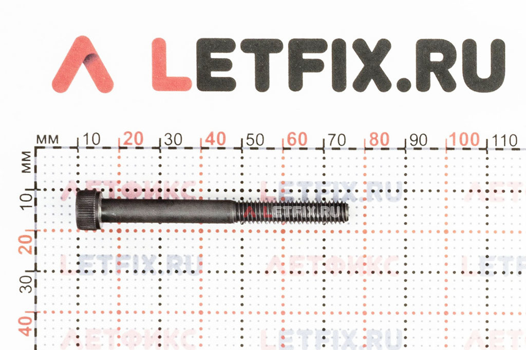 Размеры винта М6х60 DIN 912 с цилиндрической головкой с внутренним шестигранником без покрытия кл. пр. 12.9 (M6x60 12.9 ISO 4762)