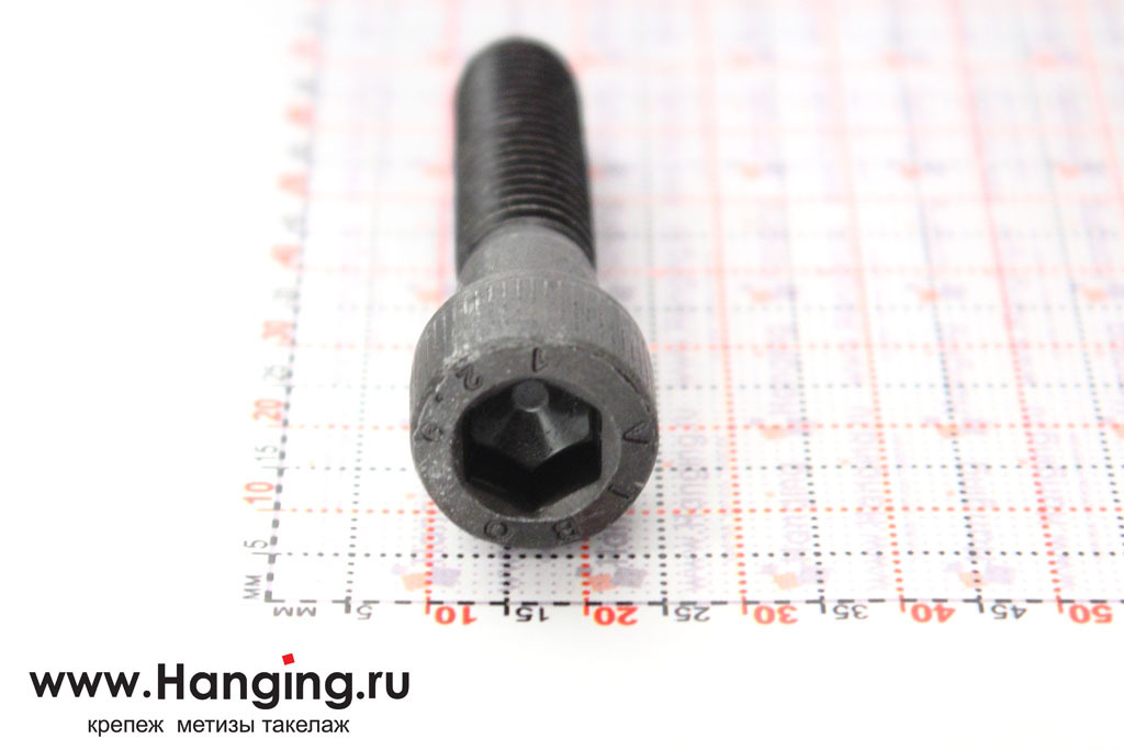 Винт DIN 912 M10x45 12.9 с цилиндрической головкой с внутренним шестигранником без покрытия (ГОСТ 11738-84)