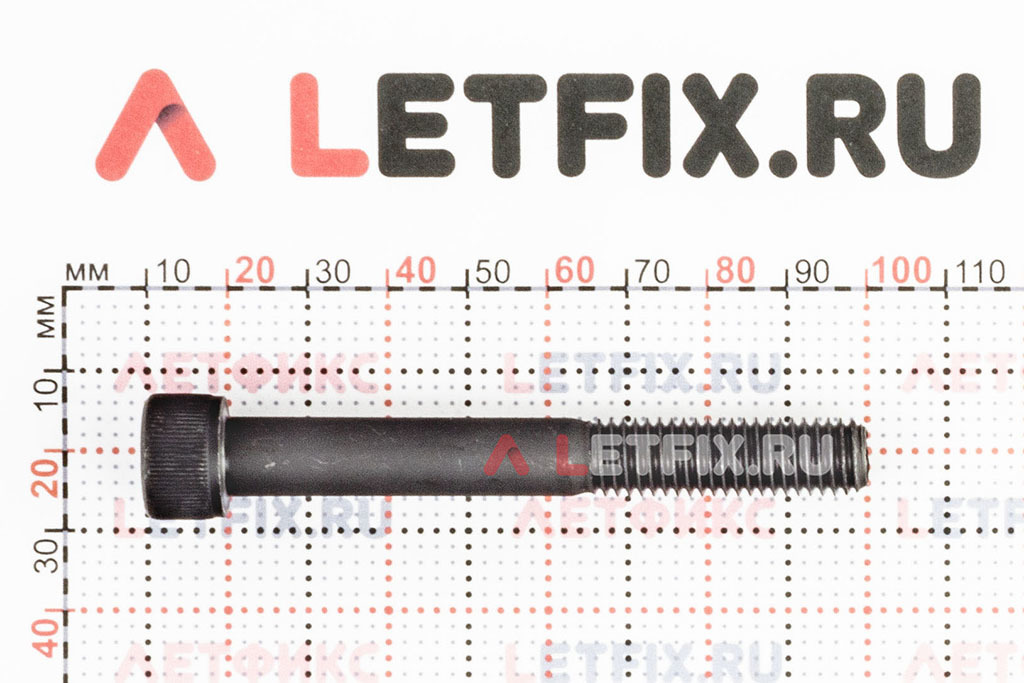 Размеры винта М10х80 DIN 912 с цилиндрической головкой с внутренним шестигранником без покрытия кл. пр. 12.9 (M10x80 12.9 ISO 4762)