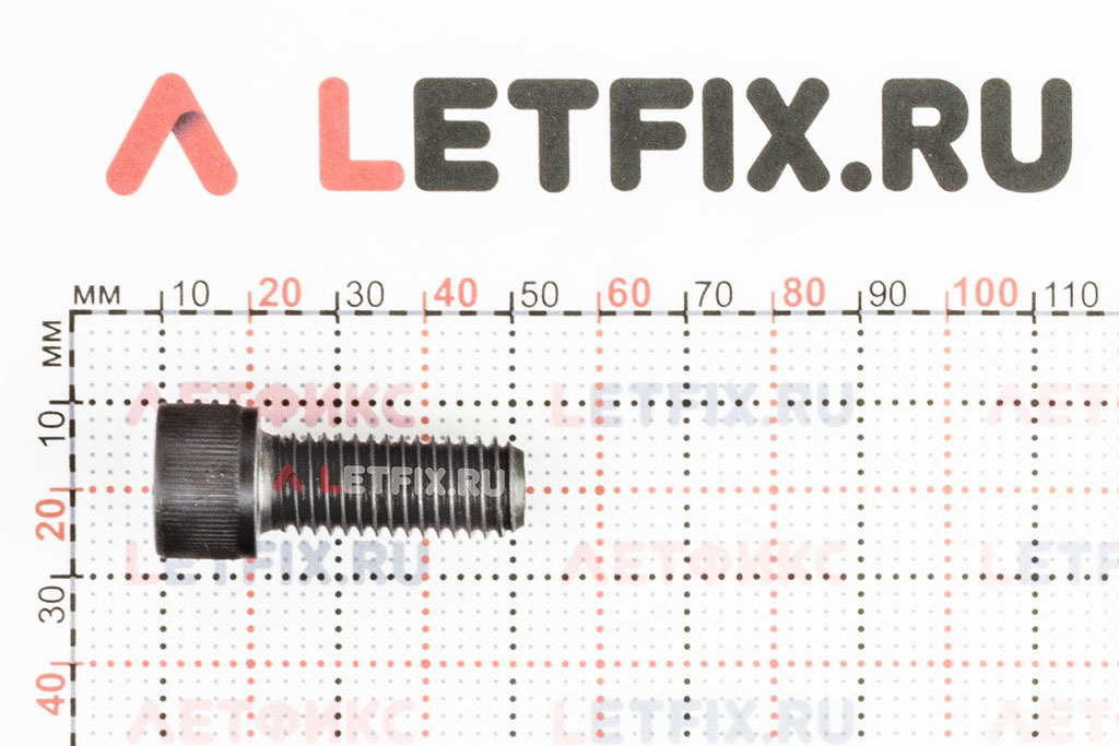 Размеры винта М12х30 с внутренним шестигранником без покрытия кл. пр. 12.9 DIN 912 (M12x30 12.9 ISO 4762)