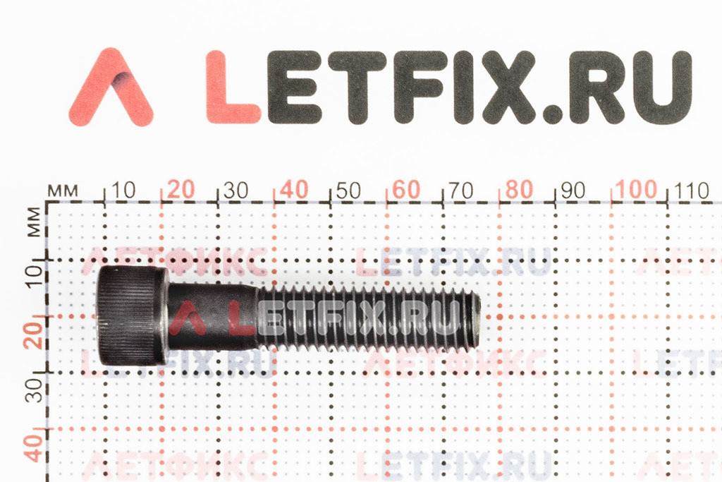 Размеры винта М12х55 DIN 912 с цилиндрической головкой с внутренним шестигранником без покрытия кл. пр. 12.9 (M12x55 12.9 ISO 4762)