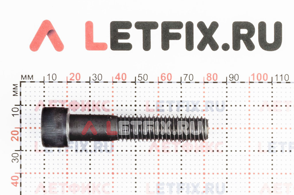 Размеры винта М12х60 DIN 912 с цилиндрической головкой с внутренним шестигранником без покрытия кл. пр. 12.9 (M12x60 12.9 ISO 4762)