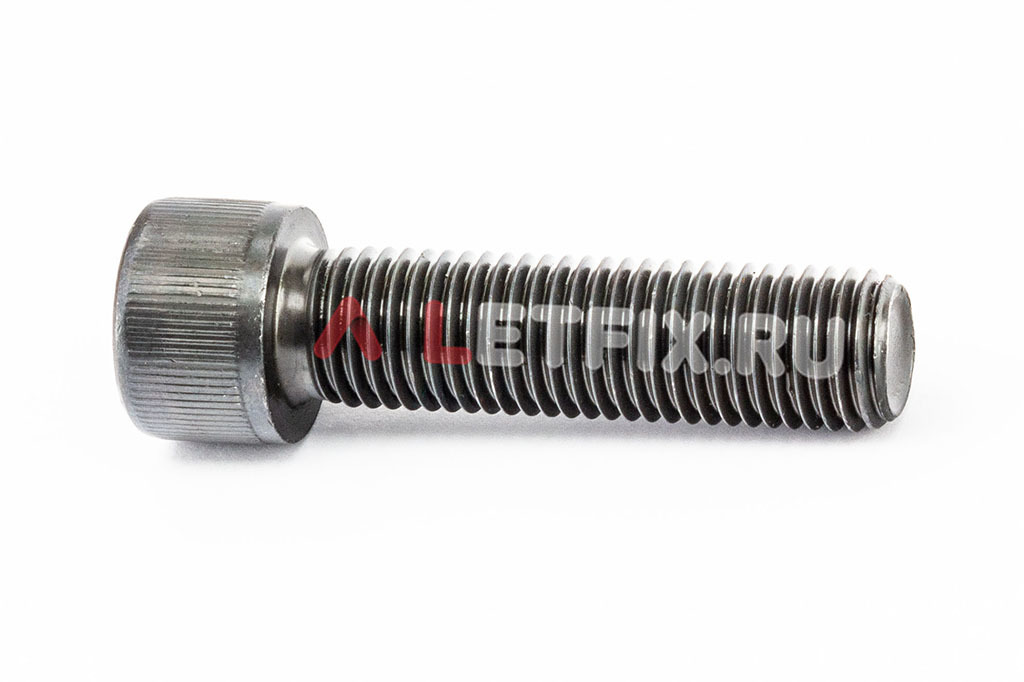 Полнорезьбовой винт DIN 912 М16х60 с цилиндрической головкой с внутренним шестигранником без покрытия класса прочности 12.9