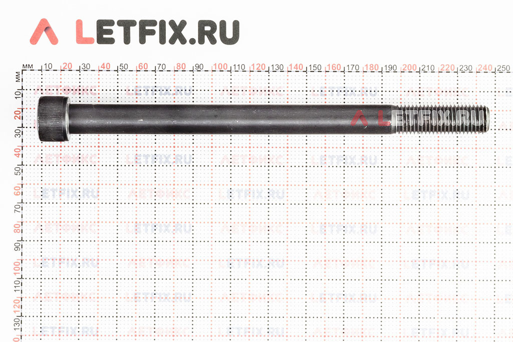 Размеры винта М16х220 DIN 912 с цилиндрической головкой с внутренним шестигранником без покрытия кл. пр. 12.9 (M16x220 12.9 ISO 4762)