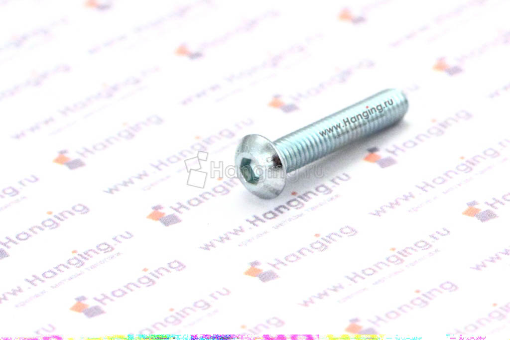 Высокопрочные оцинкованные винты ISO 7380-1 М3х20 класса прочности 10.9 с полукруглой головкой и внутренним шестигранником с полной резьбой — аналог М3*20 ГОСТ ИСО ГОСТ 28963-9