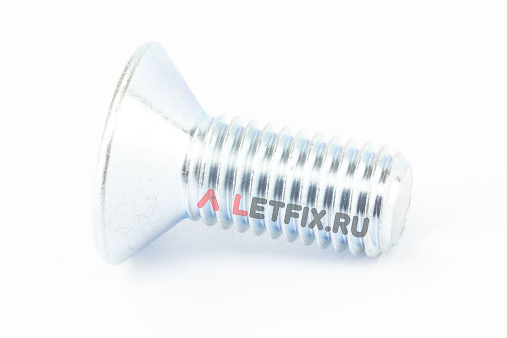 Оцинкованный винт М12*30 DIN 7991 класса прочности 8.8 (потайная головка и шлиц внутренний шестигранник (Inbus).