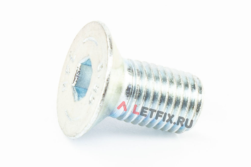 Оцинкованный винт М16*30 DIN 7991 класса прочности 8.8 (потайная головка и шлиц внутренний шестигранник (Inbus).