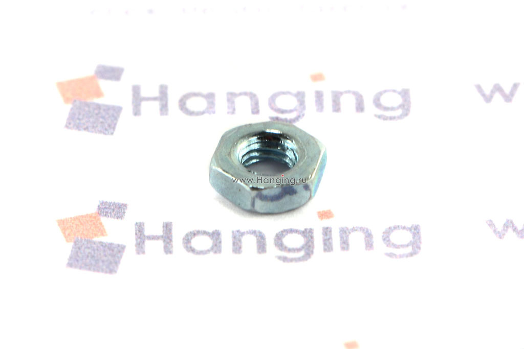 Оцинкованные шестигранные низкие гайки М3 DIN 439 Form B (М3 ГОСТ ISO 4035-2014, М3 ГОСТ 5916-70 и ГОСТ 5929-70)