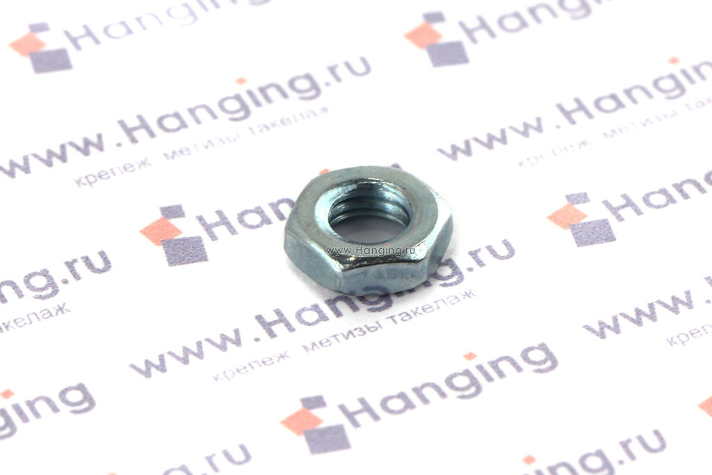 Оцинкованные шестигранные низкие гайки М6 DIN 439 Form B (М6 ГОСТ ISO 4035-2014, М6 ГОСТ 5916-70 и ГОСТ 5929-70)