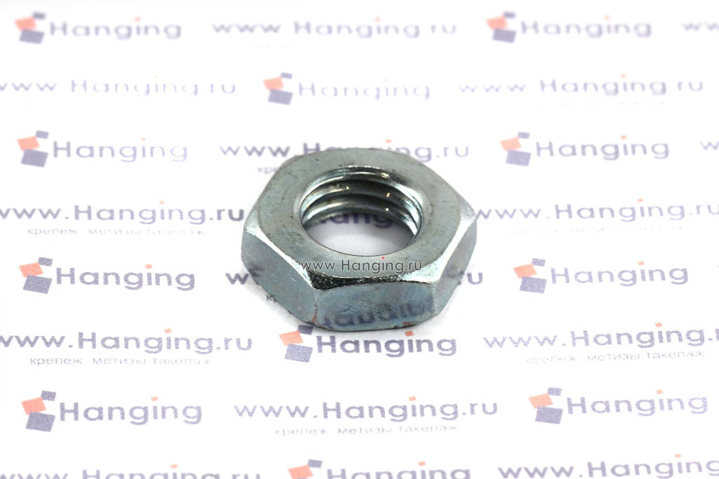 Оцинкованные шестигранные низкие гайки М14 DIN 439 Form B (М14 ГОСТ ISO 4035-2014, М14 ГОСТ 5916-70 и ГОСТ 5929-70)