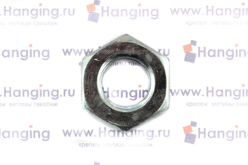 Оцинкованные низкие шестигранные гайки М14 zn DIN 439 Form B (аналог М14 ГОСТ ISO 4035-2014, М14 ГОСТ 5916-70 и ГОСТ 5929-70)