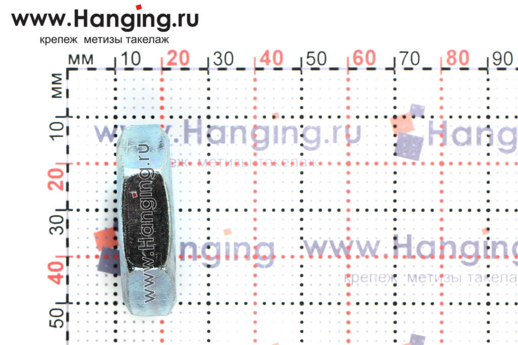 Размеры на оцинкованные низкие гайки М24 DIN 439 Form B (аналог М24 ГОСТ ISO 4035-2014, М24 ГОСТ 5916-70 и ГОСТ 5929-70)