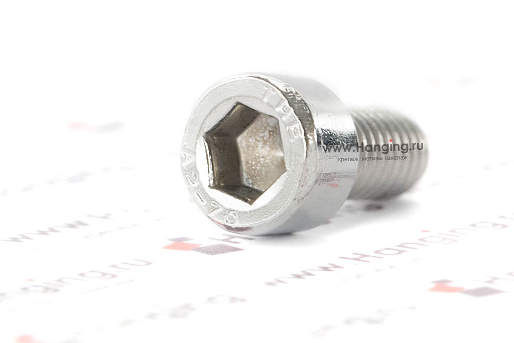 Полнорезьбовой винт DIN 912 М6х12 A2 из нержавеющей стали с цилиндрической головкой и внутренним шестигранником (ГОСТ 11738-84 и ИСО 4762)