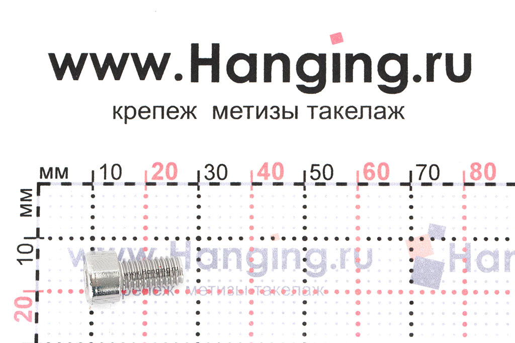 Размеры нержавеющего винта М6х12 с внутренним шестигранником A2 DIN 912 (ISO 4762 М6x12 A2)