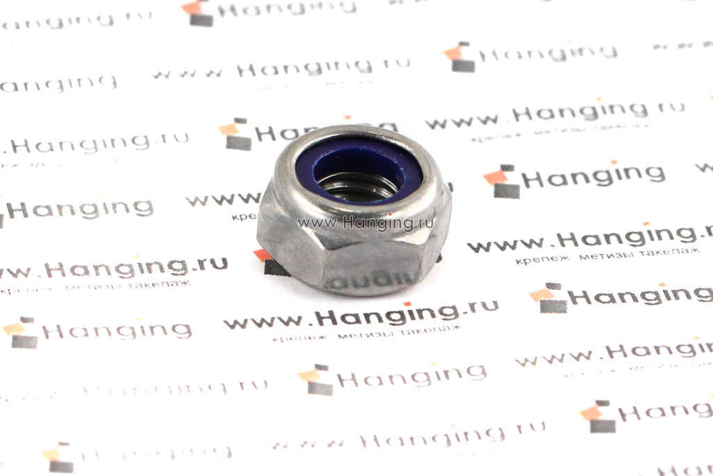 Гайка М10 шестигранная со стопорным кольцом из нержавеющей стали А2 DIN 985
