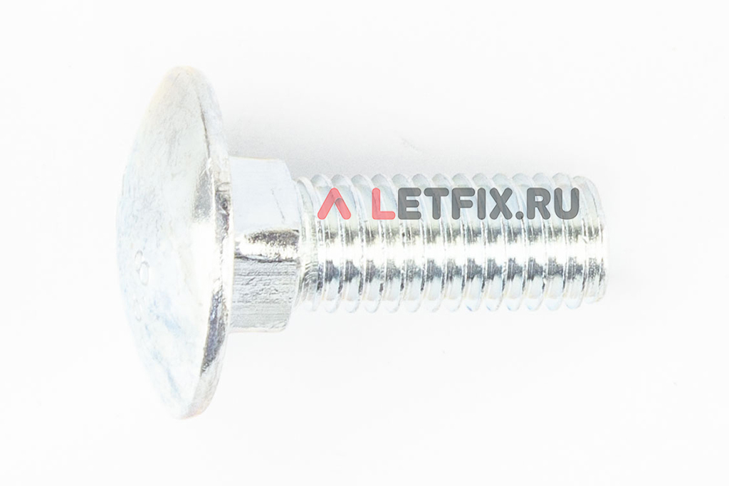 Болт мебельный М12х35 DIN 603 4.6 оцинкованный с полукруглой головкой и квадратным подголовником (аналог М12*35 ГОСТ 7802-81)