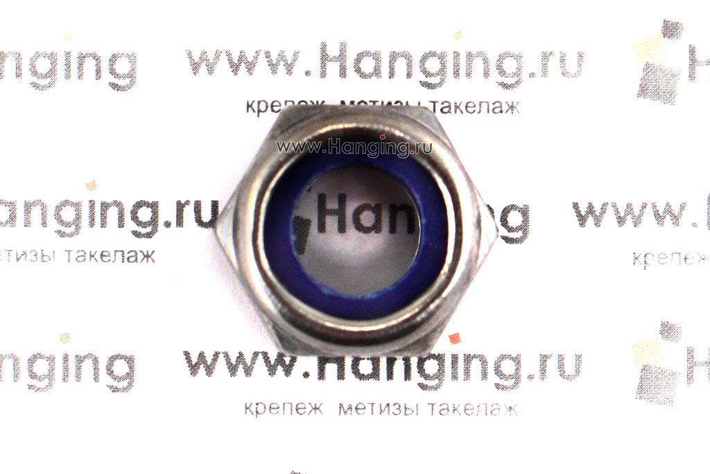 Гайка М10 шестигранная со стопорным кольцом из нержавеющей стали А4 DIN 985