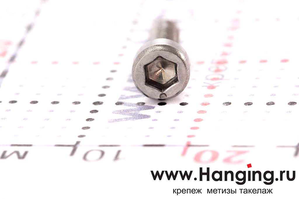 Винты с полной резьбой с внутренним шестигранником М3х12 А4 ГОСТ 11738-84 (10Х17Н13М2) (ГОСТ Р ИСО 4762-2012 М3х12 А4 (ISO 4762)