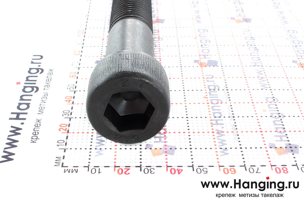 Винт DIN 912 M22x100 12.9 с цилиндрической головкой с внутренним шестигранником без покрытия (ГОСТ 11738-84)