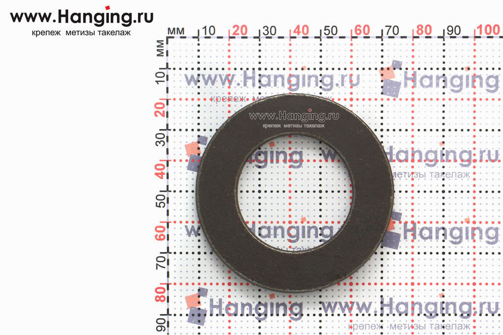 Размеры отверстия и шайбы М30 DIN 125 б/п (ГОСТ 11371-78 исп.1, ISO 7089): d=31 мм, D=56 мм, s=4 мм