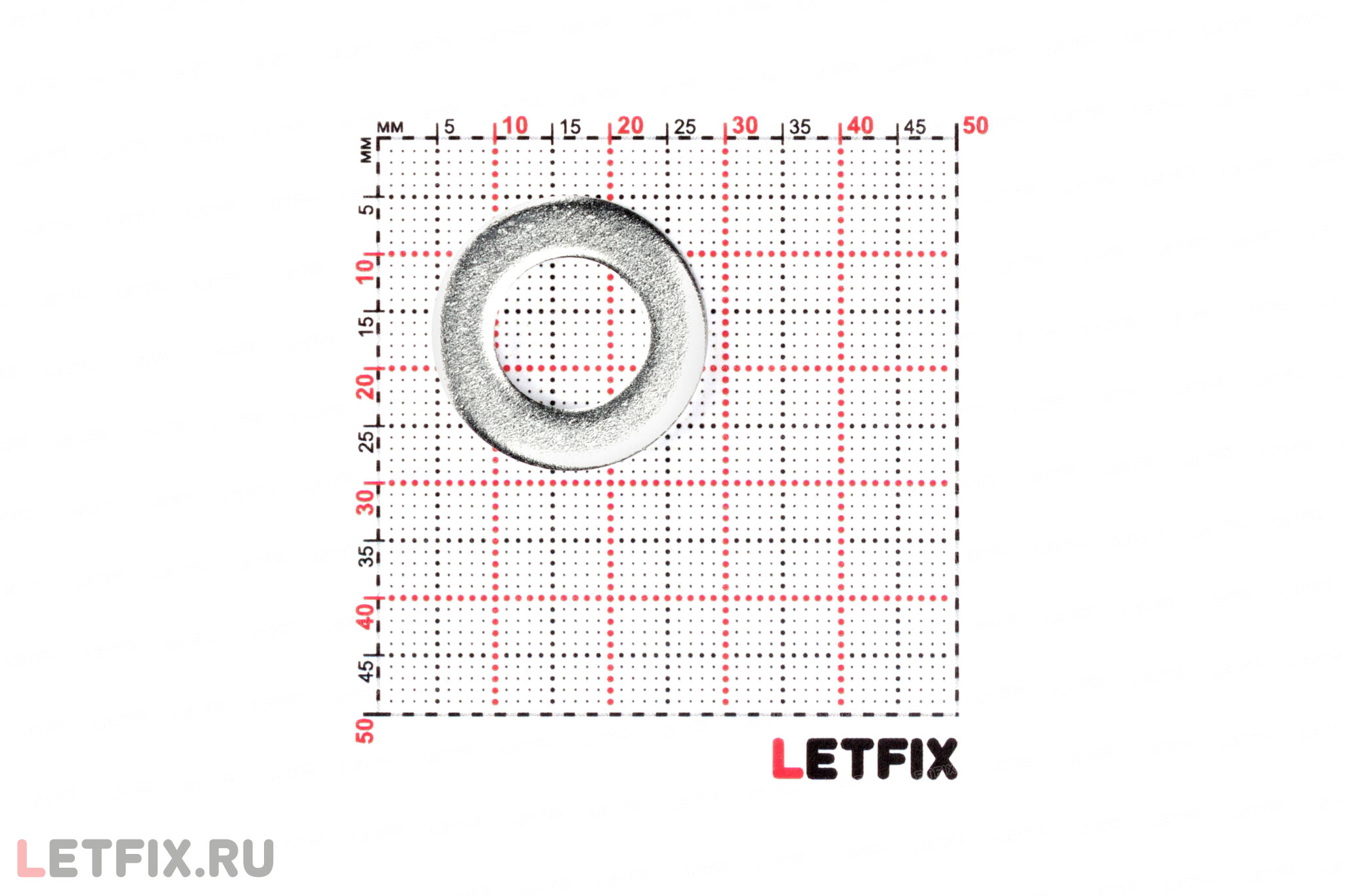 Размеры отверстия и шайбы М12 DIN 125 цинк (ГОСТ 11371-78 исп.1, ISO 7089): d=13 мм, D=24 мм, s=2,5 мм